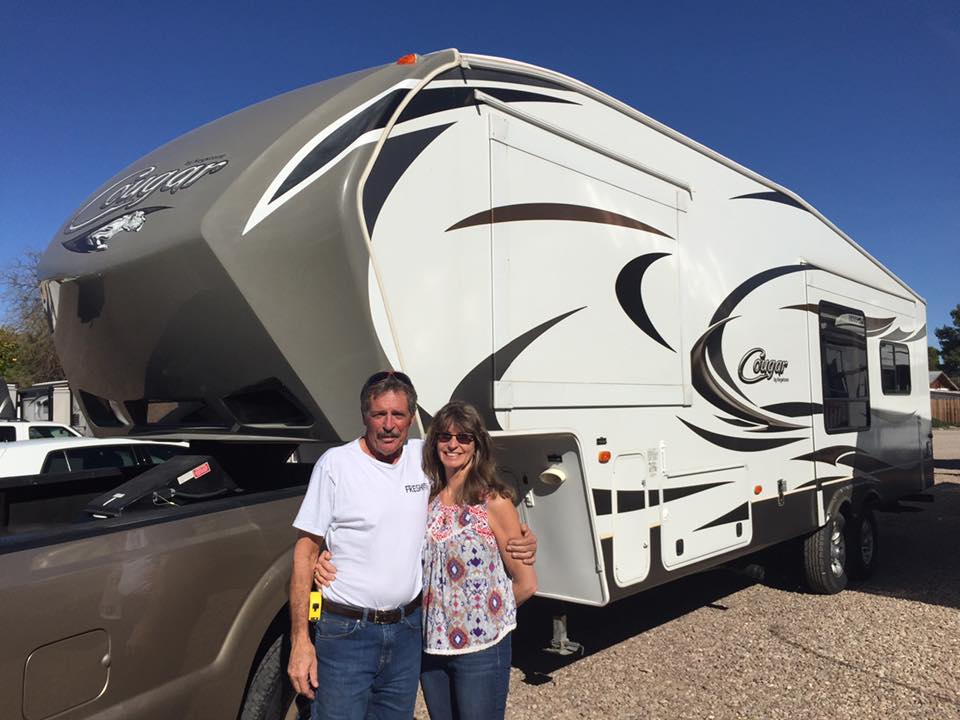 Nelson RV 5th wheel husband and wife customer Tucson Arizona