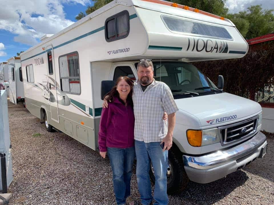 Used class B & C RV with two satisfied customers at Nelson RV in Tucson Arizona